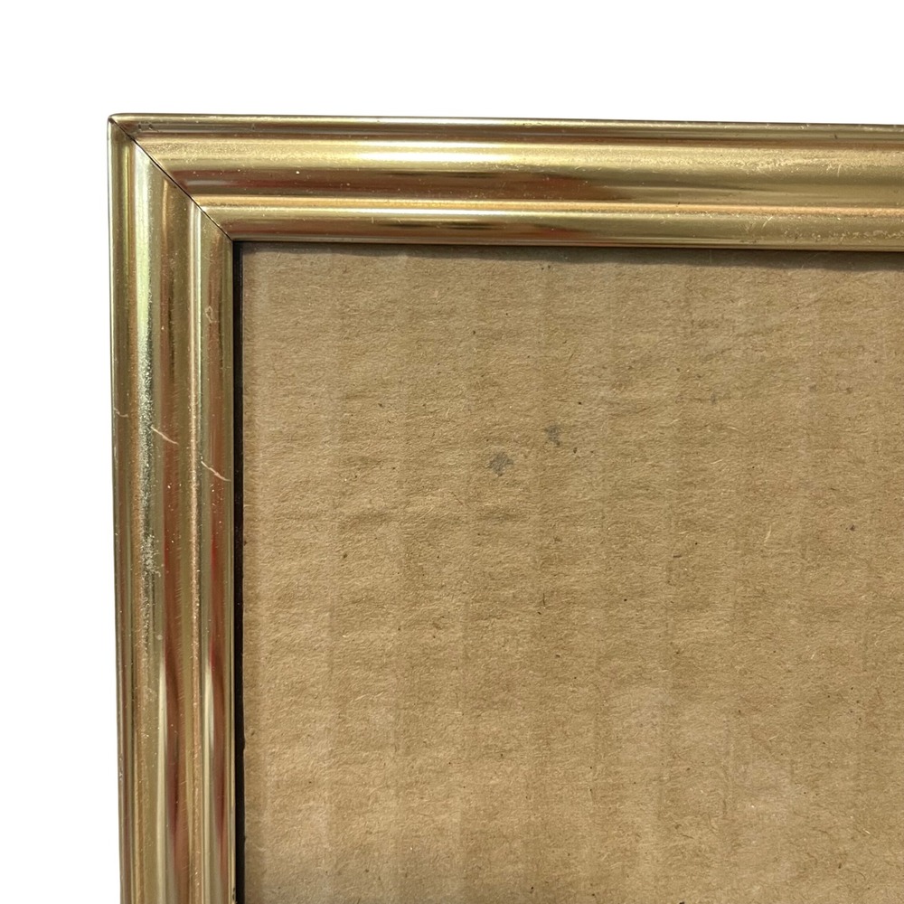 PICTURE PHOTO EASEL FRAME Vtg Brass Filigree Floral Art Nouveau Gold Ornate 5x7